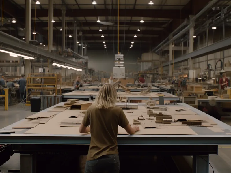 Construction site with workers and equipment